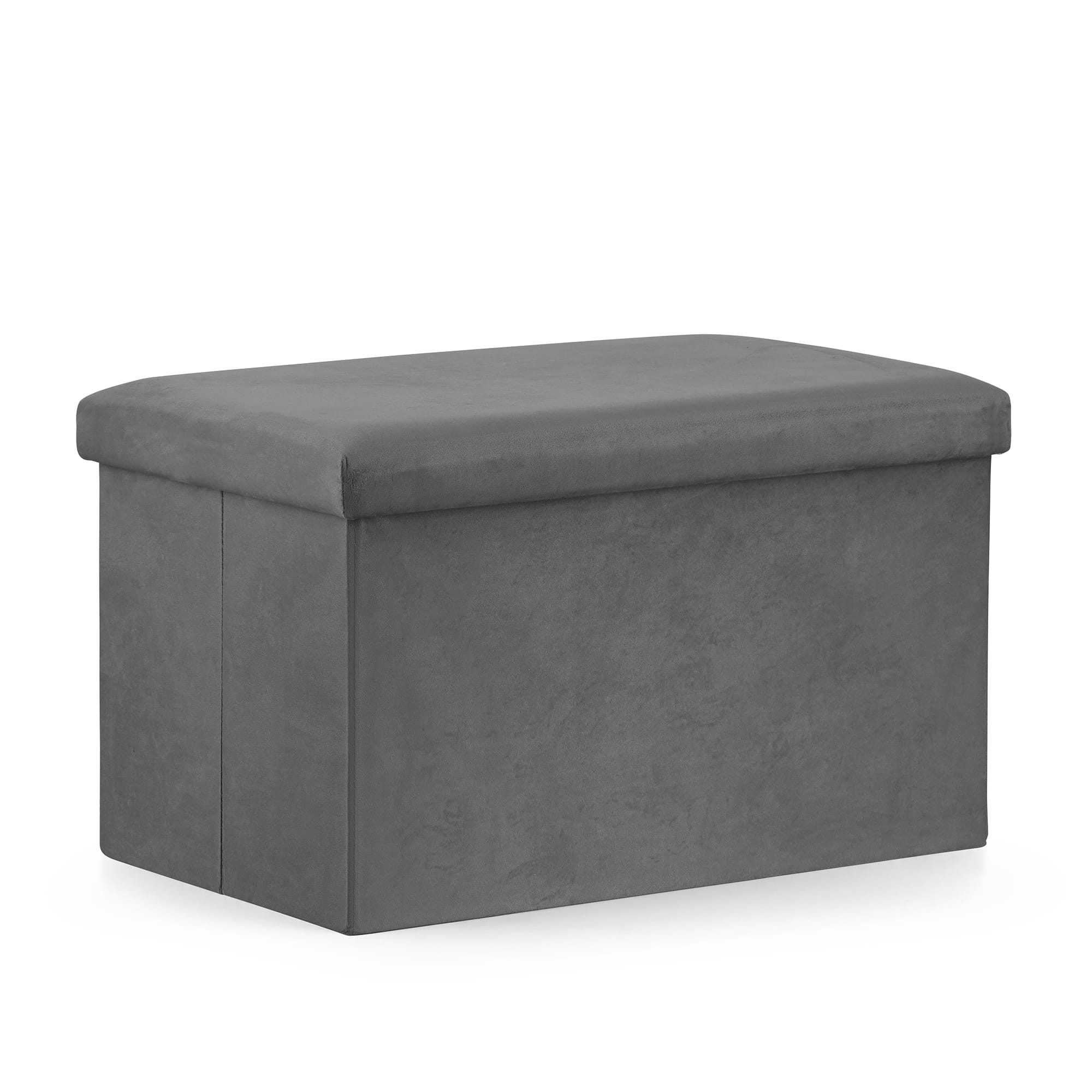 Falten Sie Pouf #size_XL - 60x38x38cm graues Samt