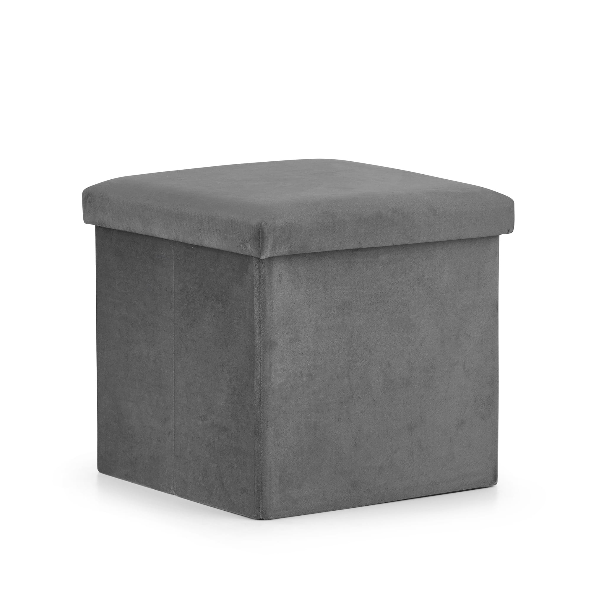 Falten Sie Pouf #size_L - 38x38x38cm graues Samt