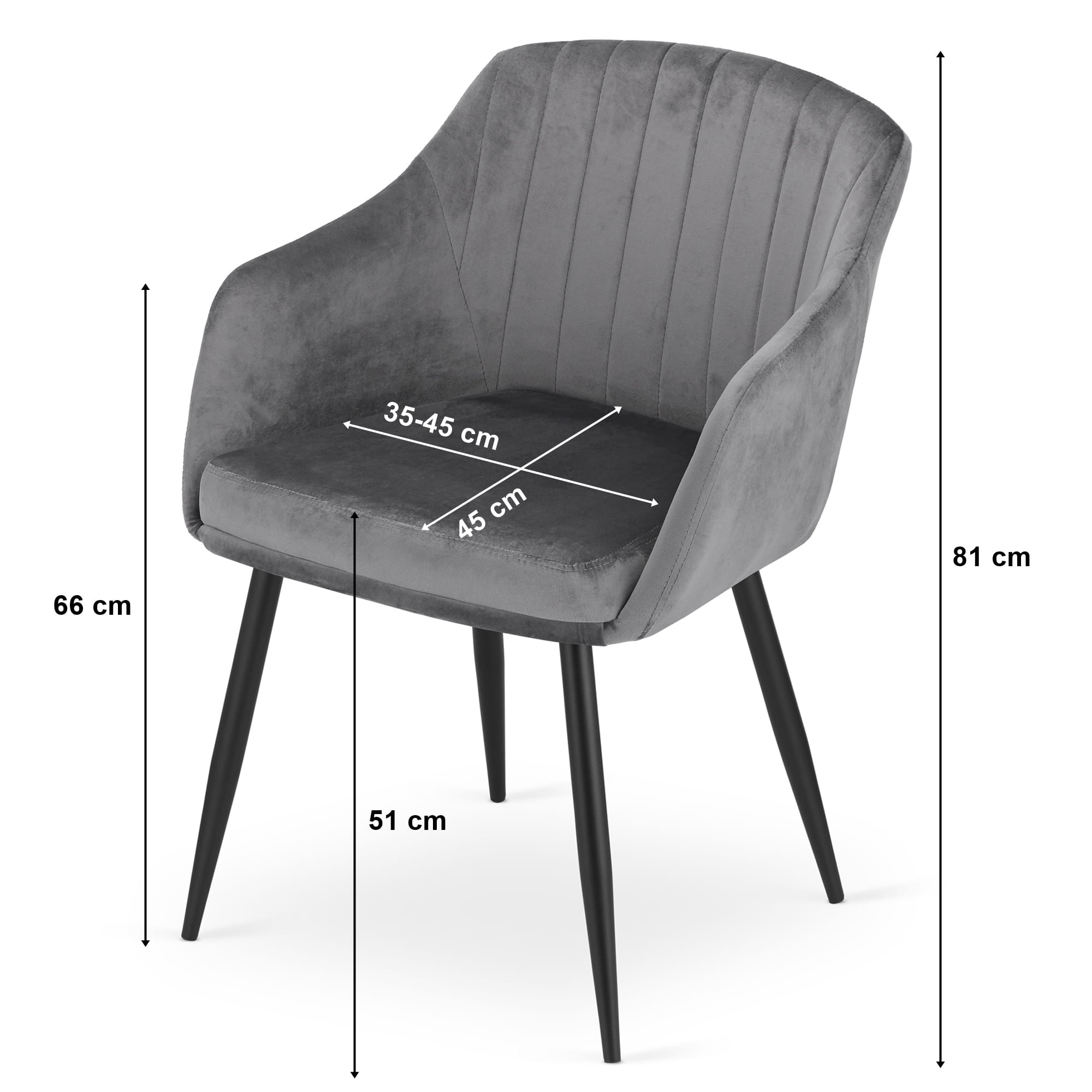 DAXO Stuhl – dunkelgrauer Samt x #satz_1