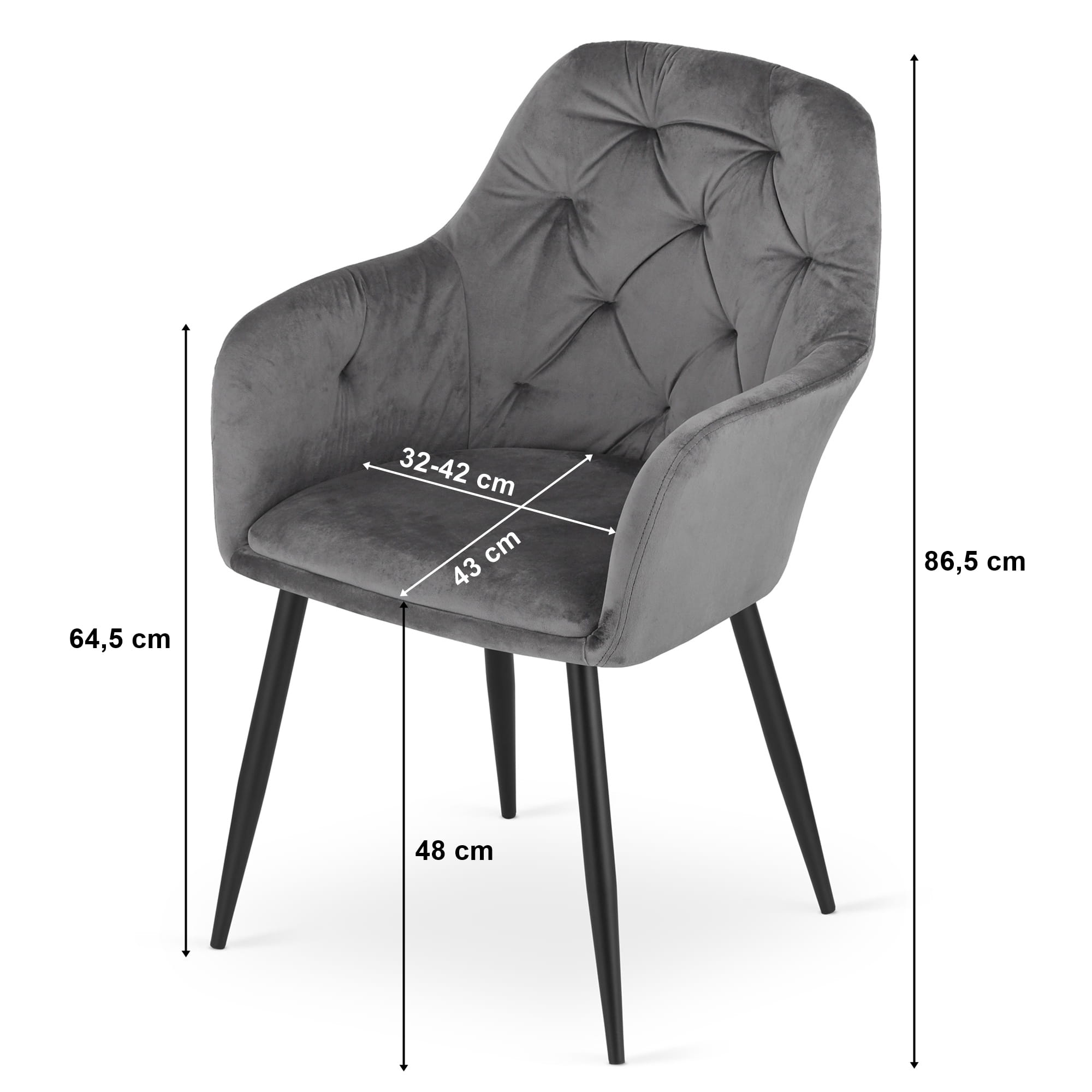 DAKAR Stuhl – schwarzer Samt x #satz_2