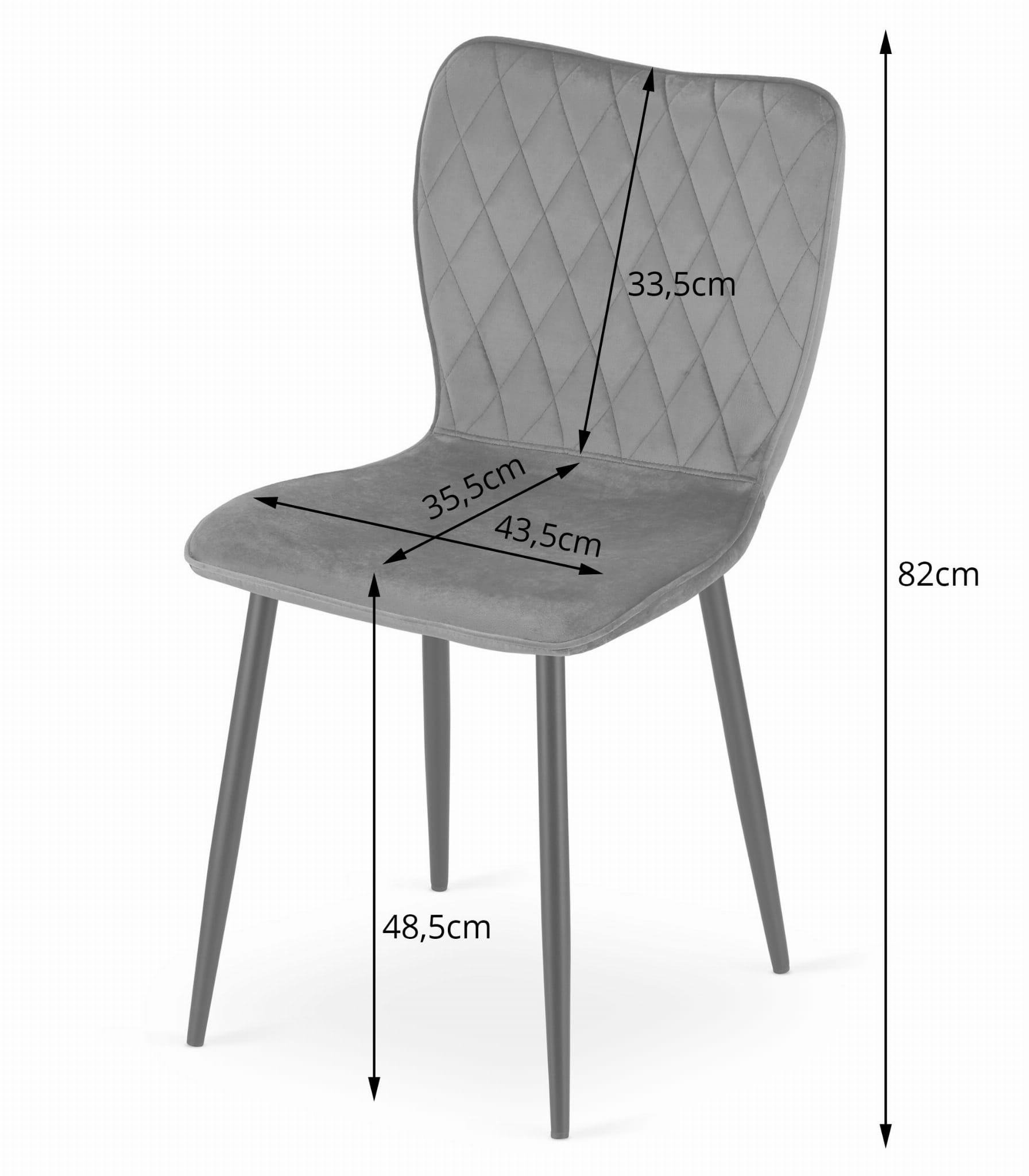 FOX Stuhl – dunkelgrauer Samt x #satz_4