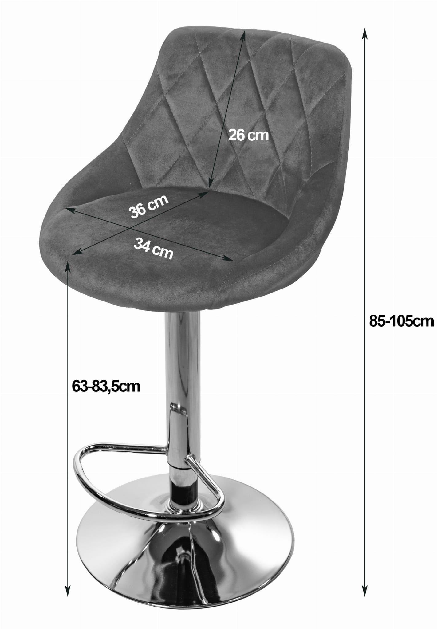 Hoker KAST - aksamit granatowy / baza chrom x 2