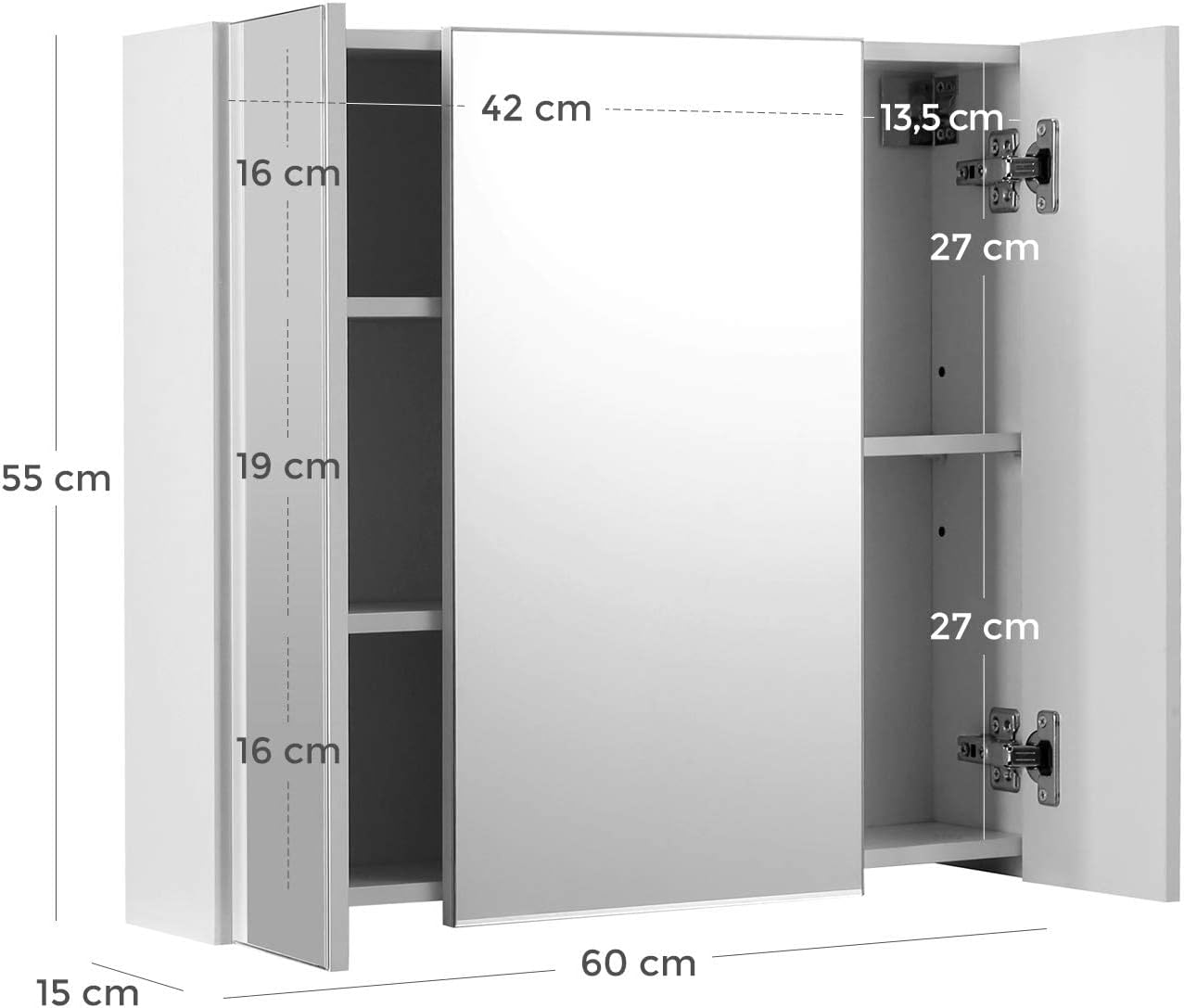 Badezimmerschrank mit Spiegel - BBK22WTV1