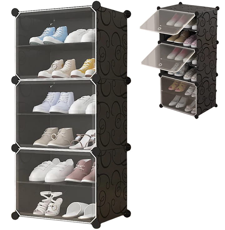 Modularer Schrank für 6 -Level -Schuhe